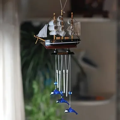 Houten Schip Windgong - Tuin & Buiten - Spiritueelboek.nl