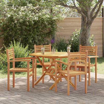 Tuinstapelstoelen 4 pcs Bruin 55.5 x 55.5 x 90 cm