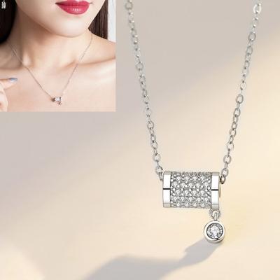 Vrouwen mode S925 zilver kleine taille hanger ketting (wit)