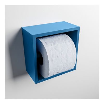 Mondiaz EASY Toiletrolhouder solid surface in- en opbouw 16x16 cm kleur Jeans