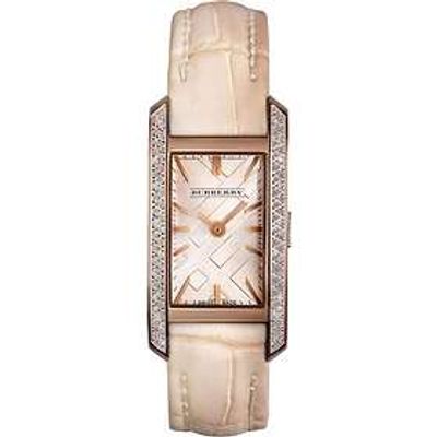 Horlogeband Burberry BU1119 Krokodillenleer Lichtbruin 15mm