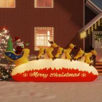 VidaXL Kerstdecoratie kerstman en rendieren opblaasbaar led 145 cm