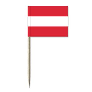 Cocktailprikkers vlag Oostenrijk - 50x stuks - 8 cm vlaggetjes - landen decoratie - Prikkertjes