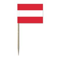 Cocktailprikkers vlag Oostenrijk - 50x stuks - 8 cm vlaggetjes - landen decoratie - Prikkertjes