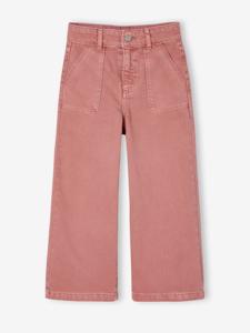 Wijd uitlopende broek voor meisjes medium Morpho oudroze