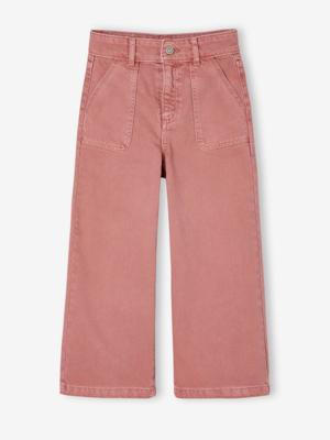 Wijd uitlopende broek voor meisjes medium Morpho oudroze