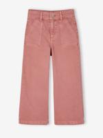 Wijd uitlopende broek voor meisjes medium Morpho oudroze