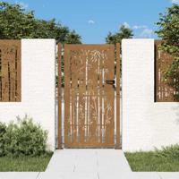 VidaXL Poort 105x205 cm bamboe-ontwerp cortenstaal