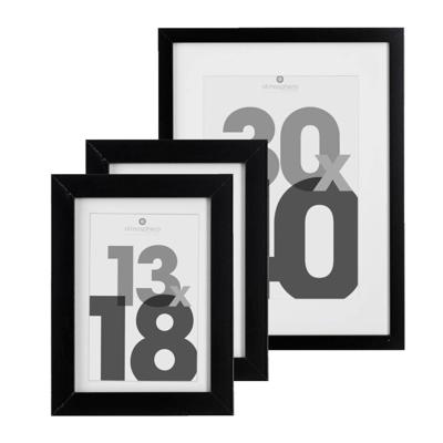 Fotolijstjes set - 1x voor 30 x 40 cm - 2x voor 13 x 18 cm - zwart - modern/strak ontwerp