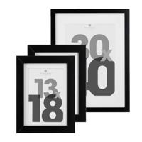 Fotolijstjes set - 1x voor 30 x 40 cm - 2x voor 13 x 18 cm - zwart - modern/strak ontwerp