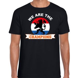 Zwart t-shirt Holland / Nederland supporter we are the champions EK/ WK voor heren