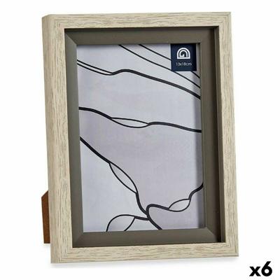Fotolijsten 17 x 2 x 21,8 cm Kristal Grijs Beige Plastic (6 Stuks)