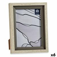 Fotolijsten 17 x 2 x 21,8 cm Kristal Grijs Beige Plastic (6 Stuks)