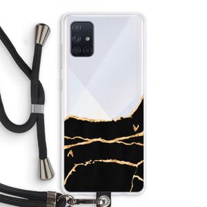 Gouden marmer: Samsung Galaxy A71 Transparant Hoesje met koord