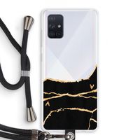 Gouden marmer: Samsung Galaxy A71 Transparant Hoesje met koord