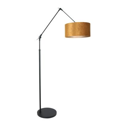 Steinhauer Vloerlamp prestige chic 8117zw zwart kap goud velours