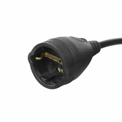 ACT Connectivity Netsnoer verlengkabel CEE 7/7 male (haaks) - CEE 7/7 female zwart