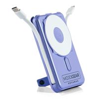 MOJOGEAR NovaMag All-in-1 Powerbank 10.000 mAh - Draadloos Qi2 & ingebouwde kabels - Paars