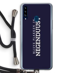 Blijve plakken in Negenduust: Samsung Galaxy A20s Transparant Hoesje met koord