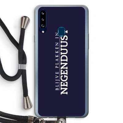 Blijve plakken in Negenduust: Samsung Galaxy A20s Transparant Hoesje met koord