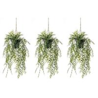 3x Groene bamboe kunstplanten 50 cm met pot - Kunstplanten - thumbnail