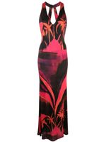 Louisa Ballou robe imprimée High Sea à coupe longue - Noir