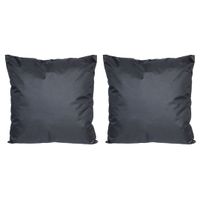 Set van 2x stuks bank/Sier kussens voor binnen en buiten in de kleur zwart 45 x 45 cm Tuinkussens vo