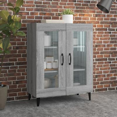 Dressoir 69,5x34x90 cm bewerkt hout grijs sonoma eikenkleurig