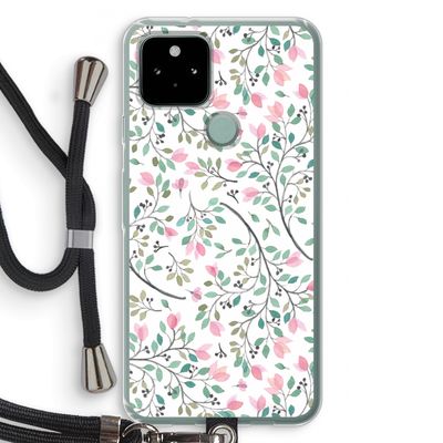 Sierlijke bloemen: Pixel 5 Transparant Hoesje met koord