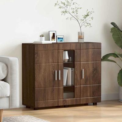 Dressoir bruin eikenkleur 55.5 x 29 x 100 cm Bewerkt hout