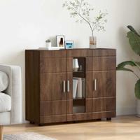 Dressoir bruin eikenkleur 55.5 x 29 x 100 cm Bewerkt hout