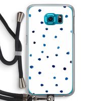 Blauwe stippen: Samsung Galaxy S6 Transparant Hoesje met koord