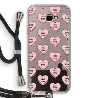 Chicks before dicks: Samsung Galaxy J4 Plus Transparant Hoesje met koord