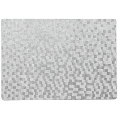Wicotex luxe tafel placemats Stones - PVC - zilver - 30 x 43 cm - met anti slip - en PU coating