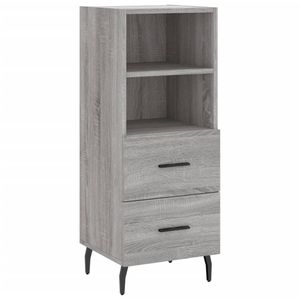 vidaXL Dressoir 34,5x34x90 cm bewerkt hout grijs sonoma eikenkleurig