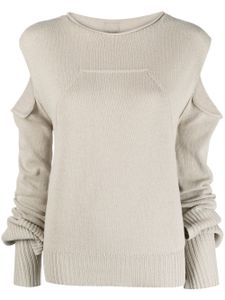 Rick Owens pull en coton biologique à découpes - Tons neutres