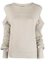 Rick Owens pull en coton biologique à découpes - Tons neutres