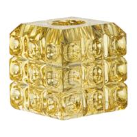 Kandelaar vierkant - geel - 5.5x5.5x5.5 cm