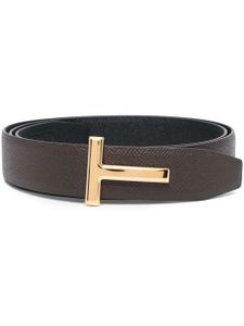 TOM FORD ceinture en cuir à plaque logo - Marron