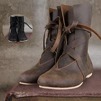 Retro vintage Middeleeuws Renaissance Schoenen Platte jazzlaarzen Schoenen draaien Piraat Viking Ranger Elf Voor heren Dames Uniseks Halloween Feest / Uitgaan LARP Ren Faire Schoenen Lightinthebox - thumbnail