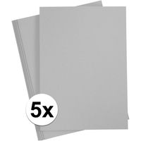 5x A4 hobby karton grijs 180 grams - thumbnail