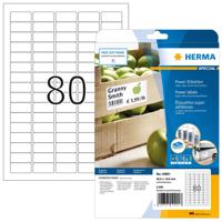 Herma 10901 Universele etiketten 35.6 x 16.9 mm Papier Wit 2000 stuk(s) Permanent hechtend Inkjet, Laser (zwart/wit), Laser (kleur), Kopiëren (zwart/wit),