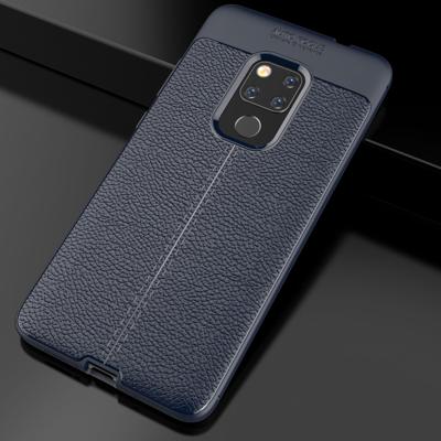 Litchi textuur TPU schokbestendig geval voor Huawei mate 20 (marineblauw)