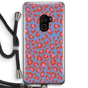 Leopard blue: Xiaomi Mi Mix 2 Transparant Hoesje met koord