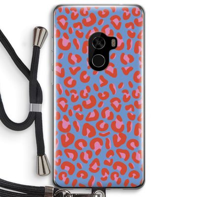 Leopard blue: Xiaomi Mi Mix 2 Transparant Hoesje met koord