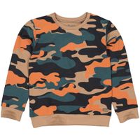 Quapi Jongens sweater - Teodor - AOP Zand steen camo - thumbnail