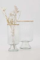 Zusss Tafelvaas S Op Voet Glas Ribbel