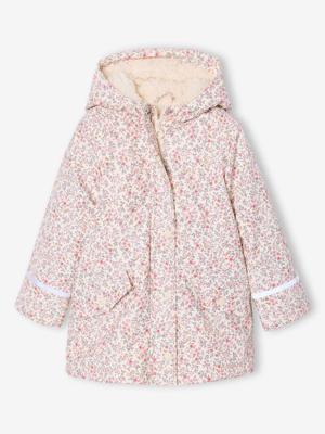 Regenjas voor meisjes met capuchon en sherpa voering meerkleurig