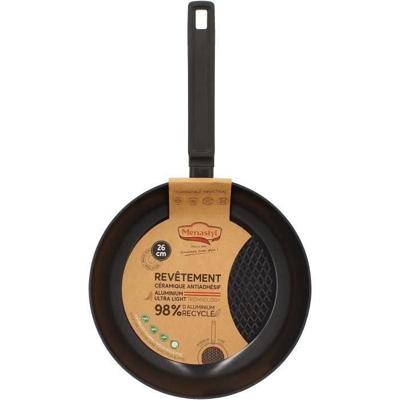 Koekenpan - MENASTYL - 6020637 - Gesmeed aluminium - 26 cm - Zwart - Geschikt voor alle kookplaten, inclusief inductie