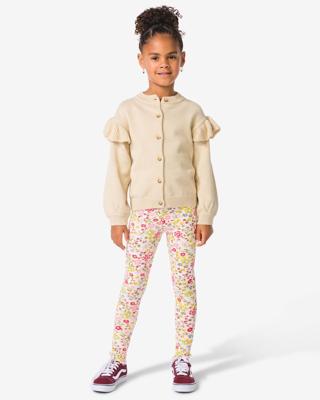 HEMA Kinderleggings rib bloemen - 2 stuks paars (paars)
